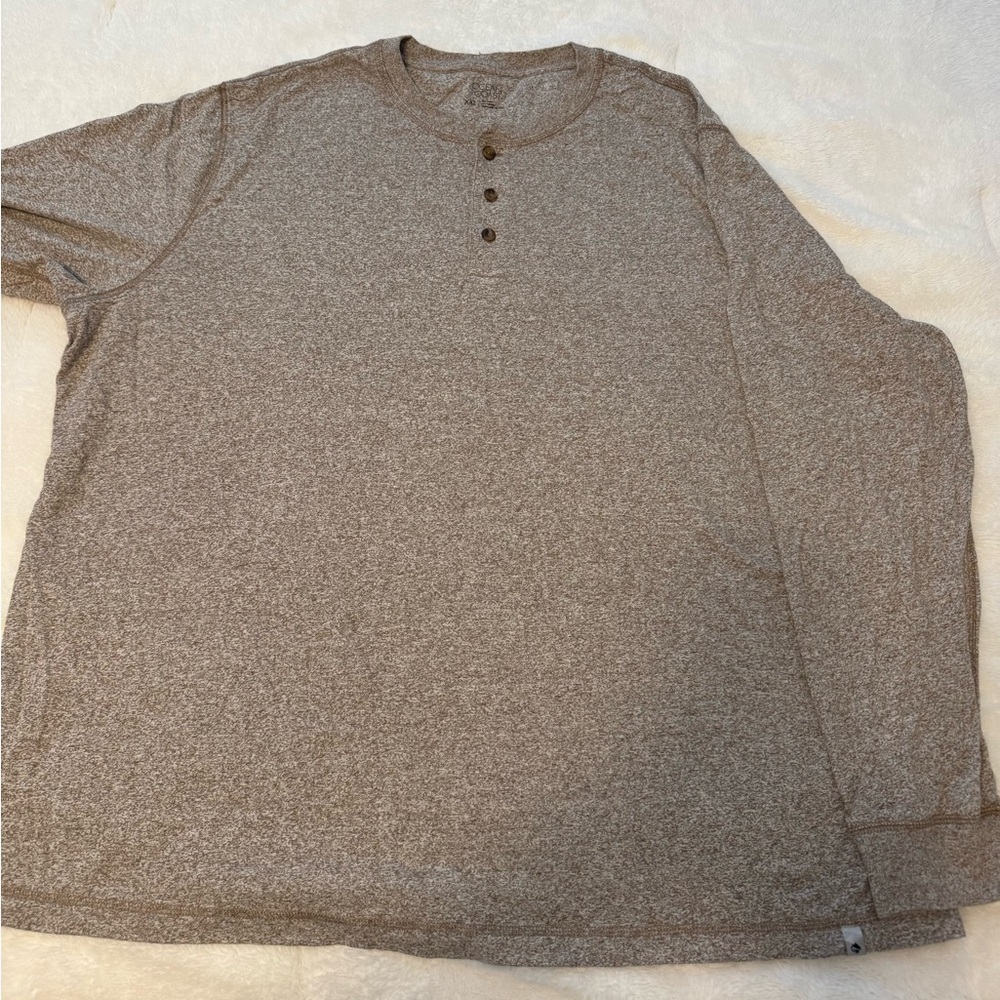 Classic Brown Long Sleeve Henley for Men